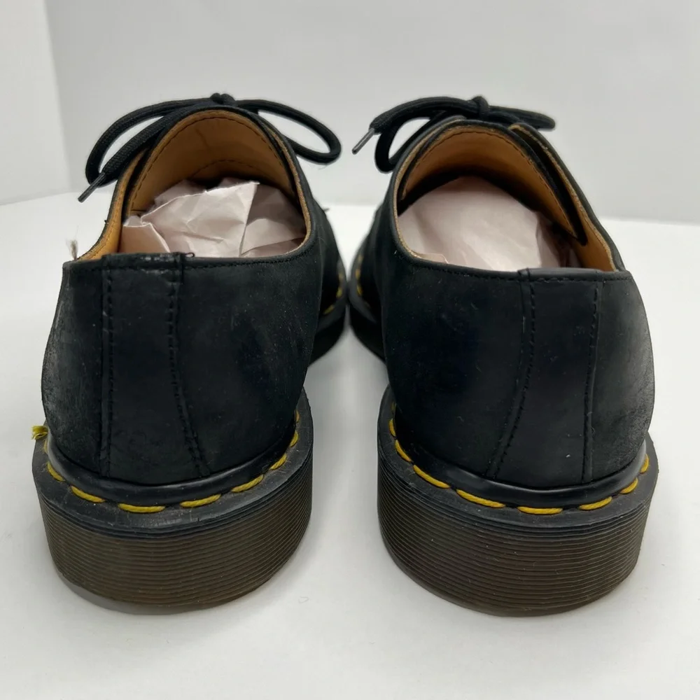 Dr. Martens 1461 Made In England Black Leather Oxford Shoes Size 8